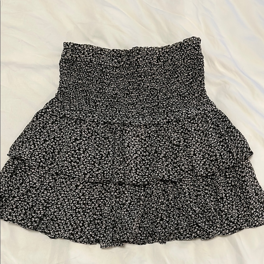 Floral Black and White Women's Skirt